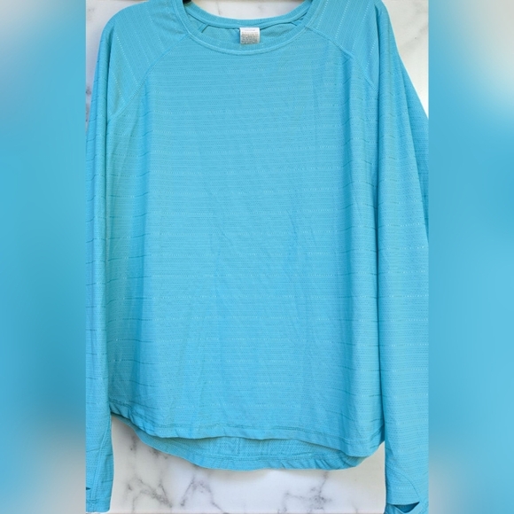 Tek Gear® Mesh Long Sleeve T-Shirt Solomon Sea Size Large (EUC) - Picture 4 of 8